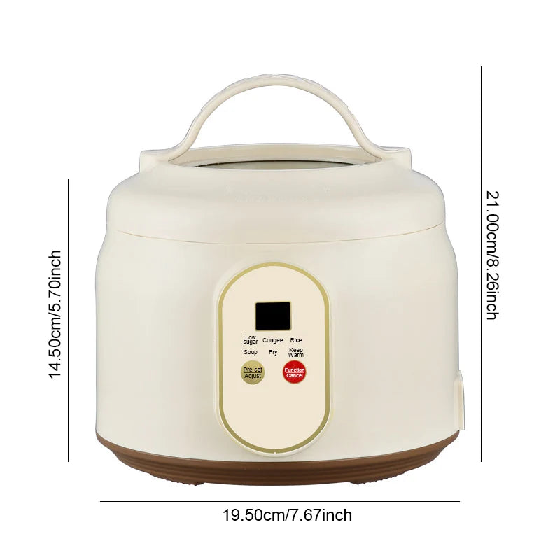 Mini Cuiseur à Riz Numérique 1,8 L avec Panier Égouttoir Inox