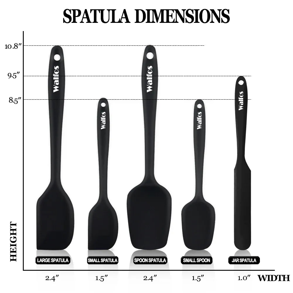 Set Spatules Silicone 5 pièces Résistantes à la Chaleur Pâtisserie spatule en silicone