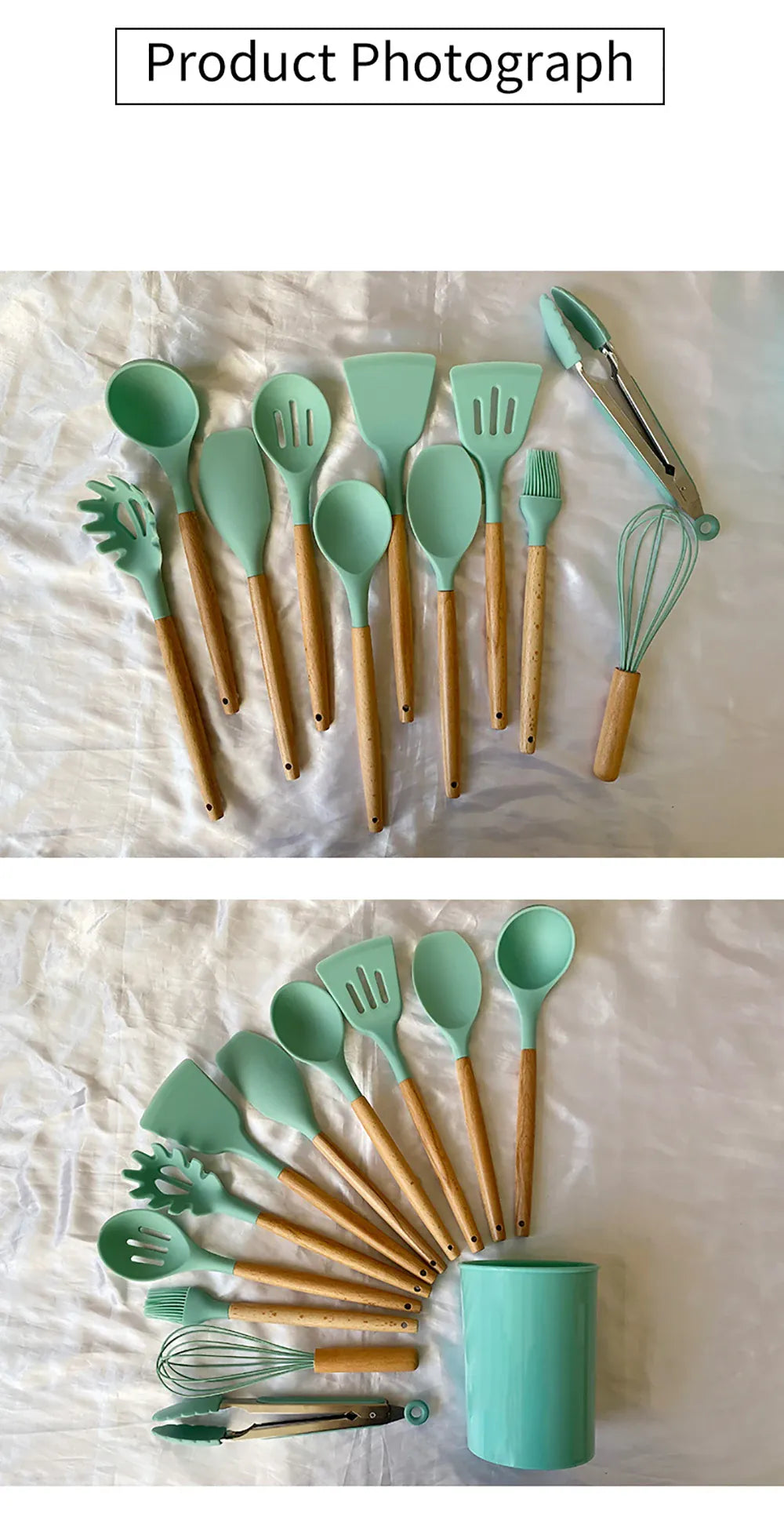 Set Ustensiles Silicone 10 pièces | Résistants à la chaleur et Antiadhésifs spatule en silicone