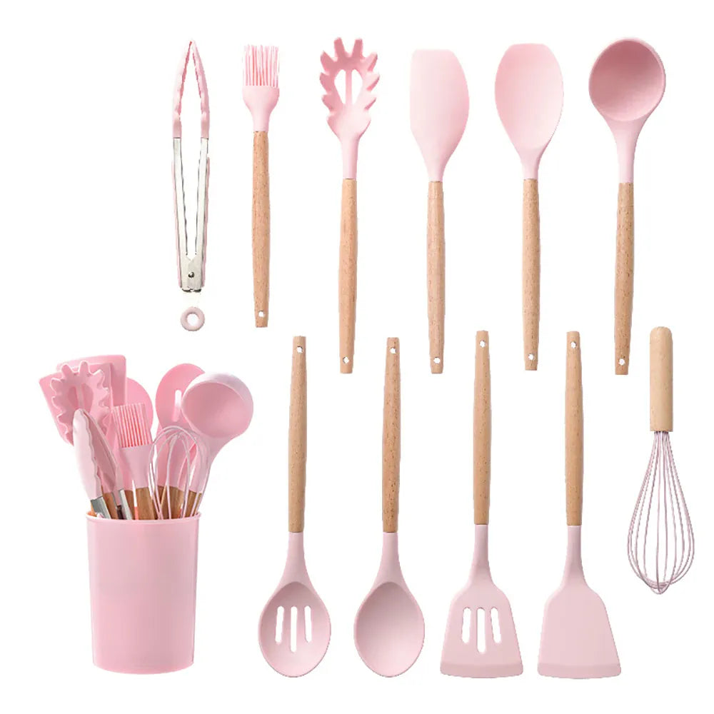 Set Ustensiles Silicone 10 pièces | Résistants à la chaleur et Antiadhésifs spatule en silicone