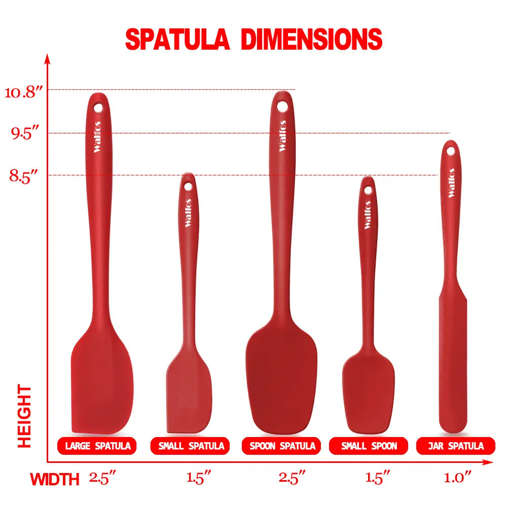 Set Spatules Silicone 5 pièces Résistantes à la Chaleur Pâtisserie spatule en silicone