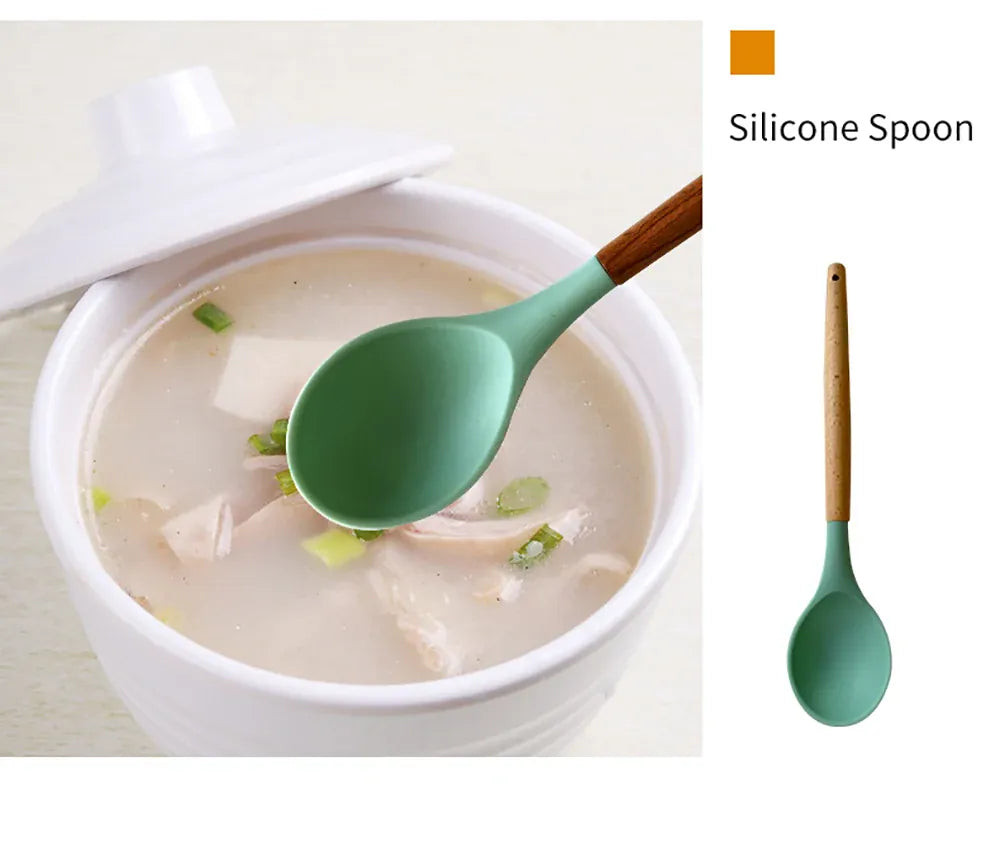 Set Ustensiles Silicone 10 pièces | Résistants à la chaleur et Antiadhésifs spatule en silicone
