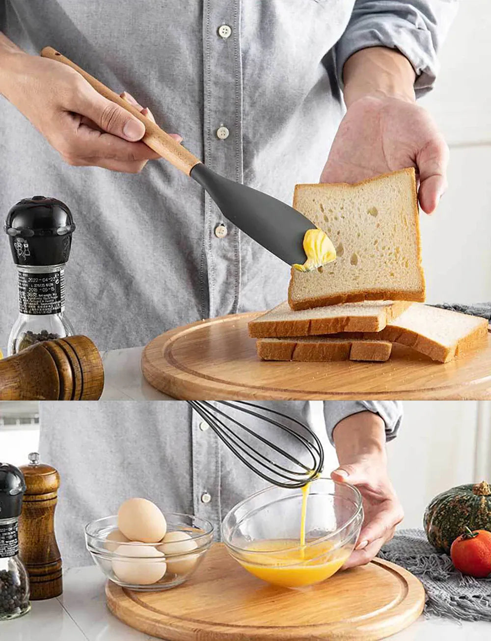Set Ustensiles Silicone 10 pièces | Résistants à la chaleur et Antiadhésifs spatule en silicone
