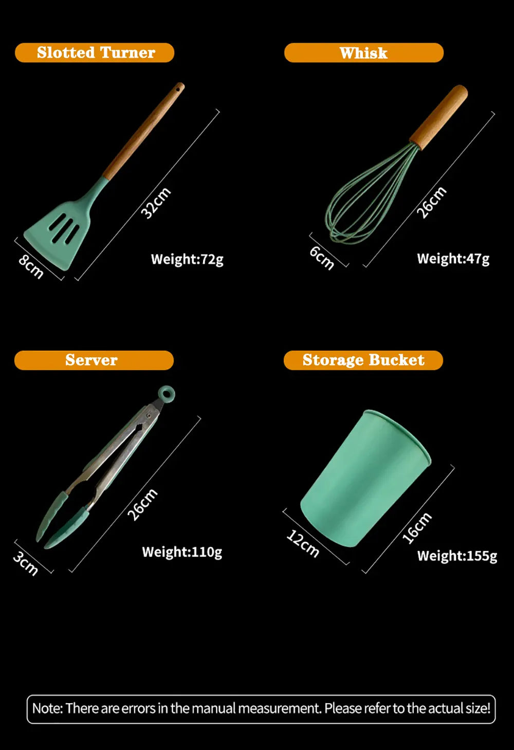 Set Ustensiles Silicone 10 pièces | Résistants à la chaleur et Antiadhésifs spatule en silicone