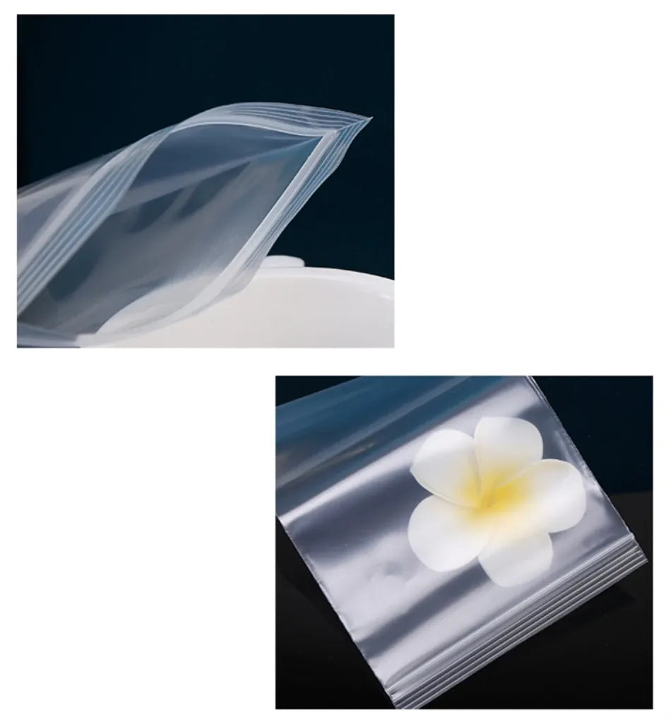 Sachets Zip Transparent Réutilisables Hermétiques - Lot de 50 pièces 10x15 cm