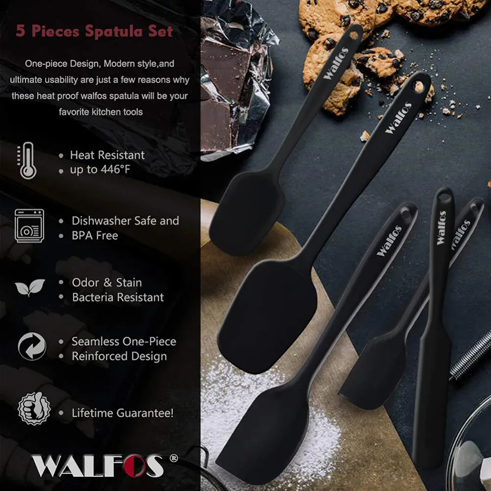 Set Spatules Silicone 5 pièces Résistantes à la Chaleur Pâtisserie spatule en silicone