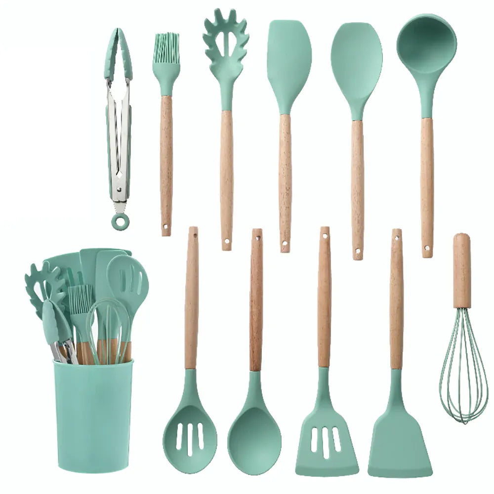 Set Ustensiles Silicone 10 pièces | Résistants à la chaleur et Antiadhésifs spatule en silicone