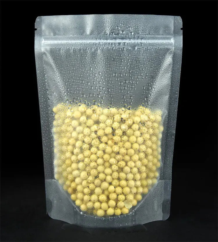 Sachets Zip Alimentaires Matériau Mat Transparent - Lot de 50 pièces 10x15cm