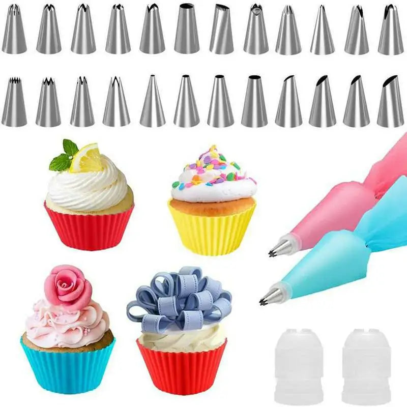 Kit de décoration de gâteaux 33 pièces en acier inoxydable et accessoires douillepoche