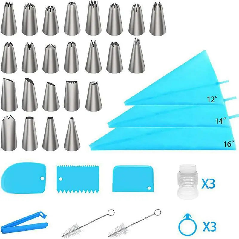 Kit de décoration de gâteaux 33 pièces en acier inoxydable et accessoires douillepoche