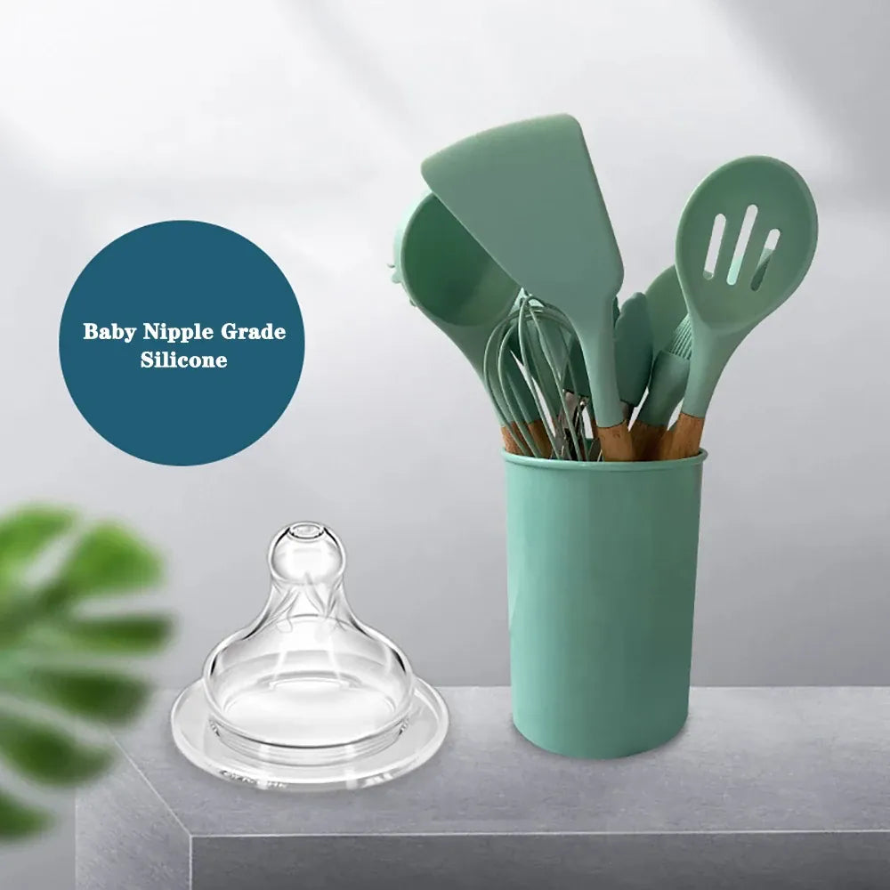 Set Ustensiles Silicone 10 pièces | Résistants à la chaleur et Antiadhésifs spatule en silicone
