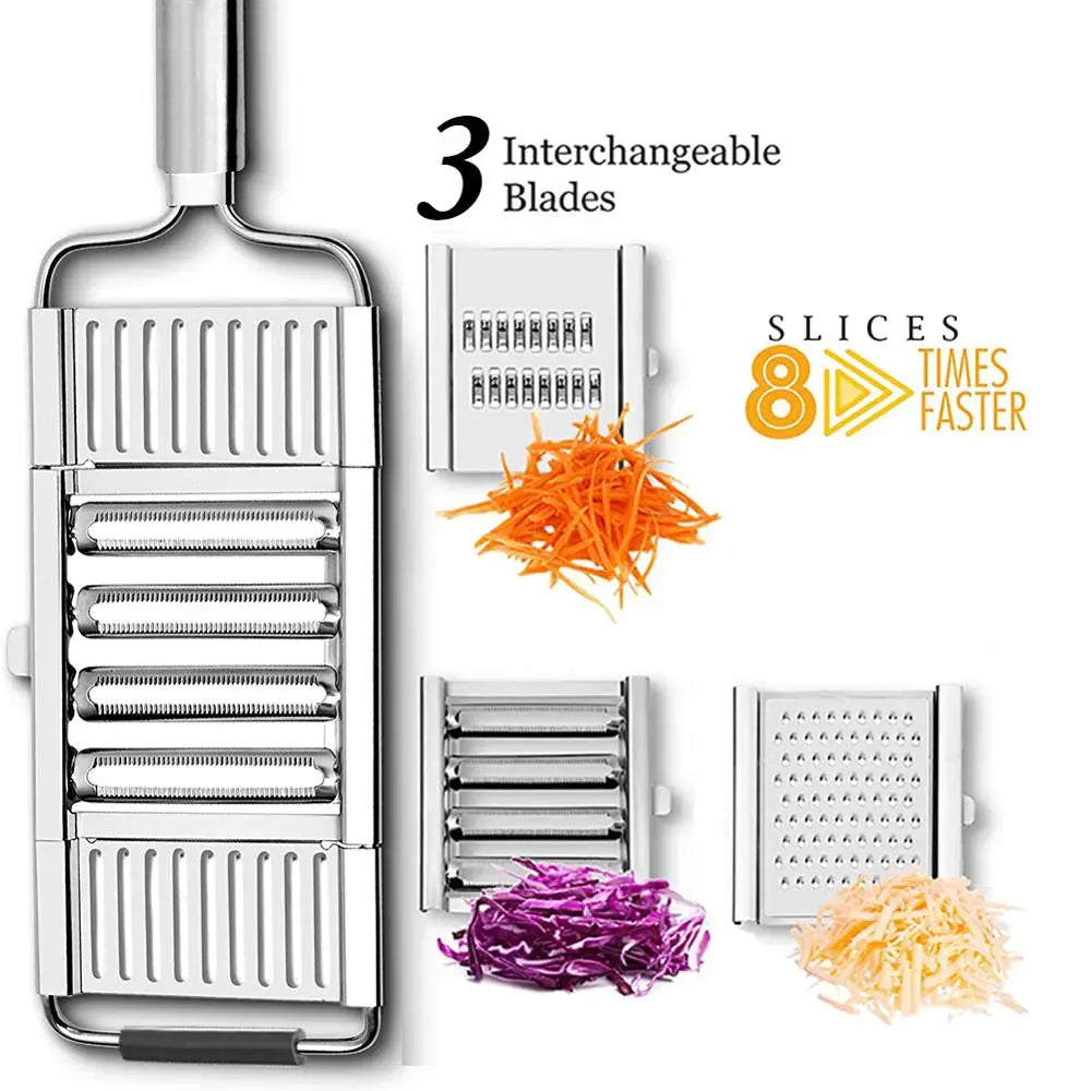Coupe-légumes Multifonction 4 Lames Inox pour Fruits et Légumes Coupe Légumes