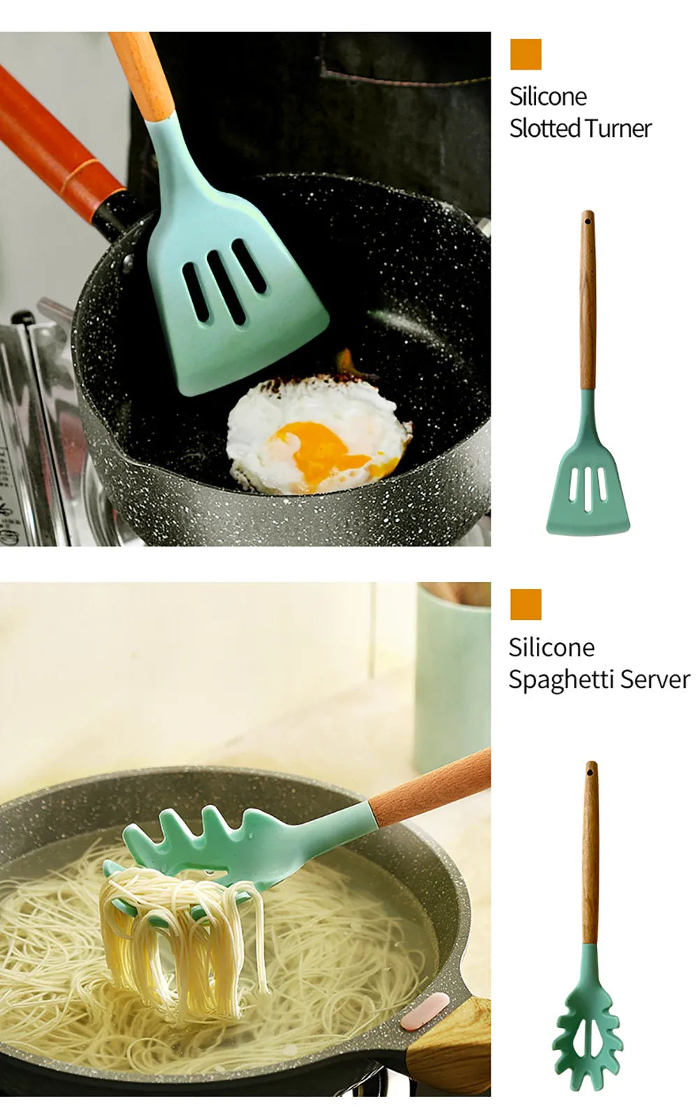Set Ustensiles Silicone 10 pièces | Résistants à la chaleur et Antiadhésifs spatule en silicone