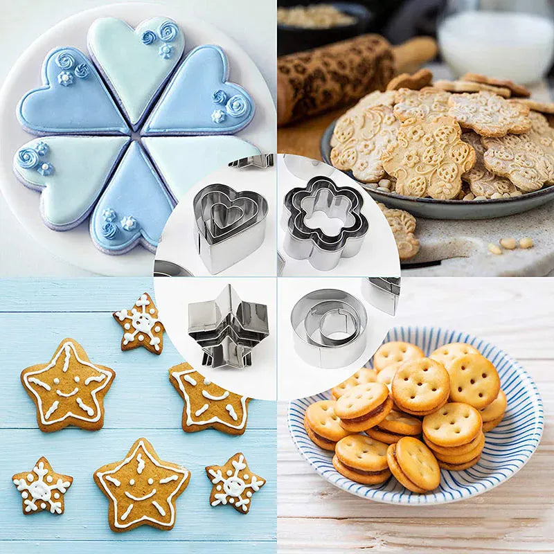 Emporte-pièces en métal géométriques - Set de 10 pour biscuits emportepieces