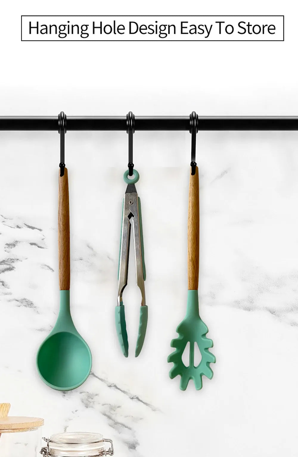 Set Ustensiles Silicone 10 pièces | Résistants à la chaleur et Antiadhésifs spatule en silicone