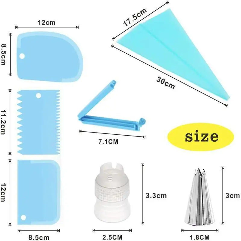 Kit de Décoration de Gâteaux 14 pièces - Douilles et Poches en Silicone douillepoche