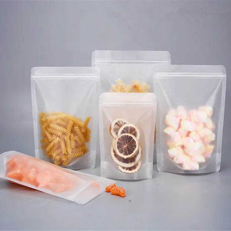 Sachets Zip Alimentaires Matériau Mat Transparent - Lots de 50 à 100 ssr