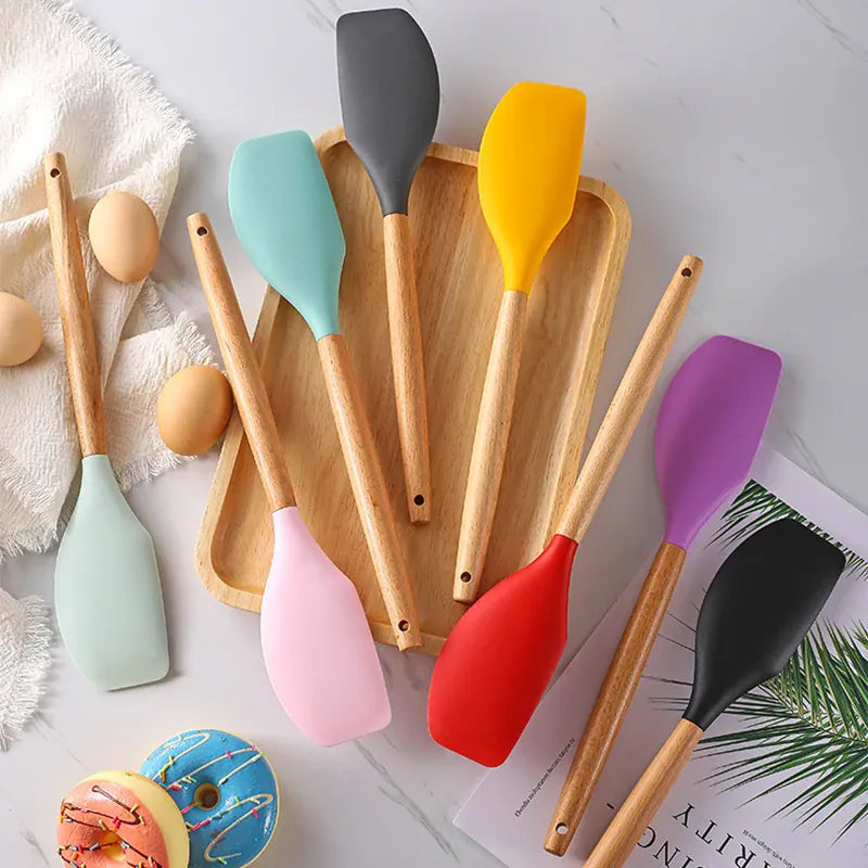 Spatule Silicone Multi-Couleurs Résistante à la Chaleur 8 pièces spatule en silicone