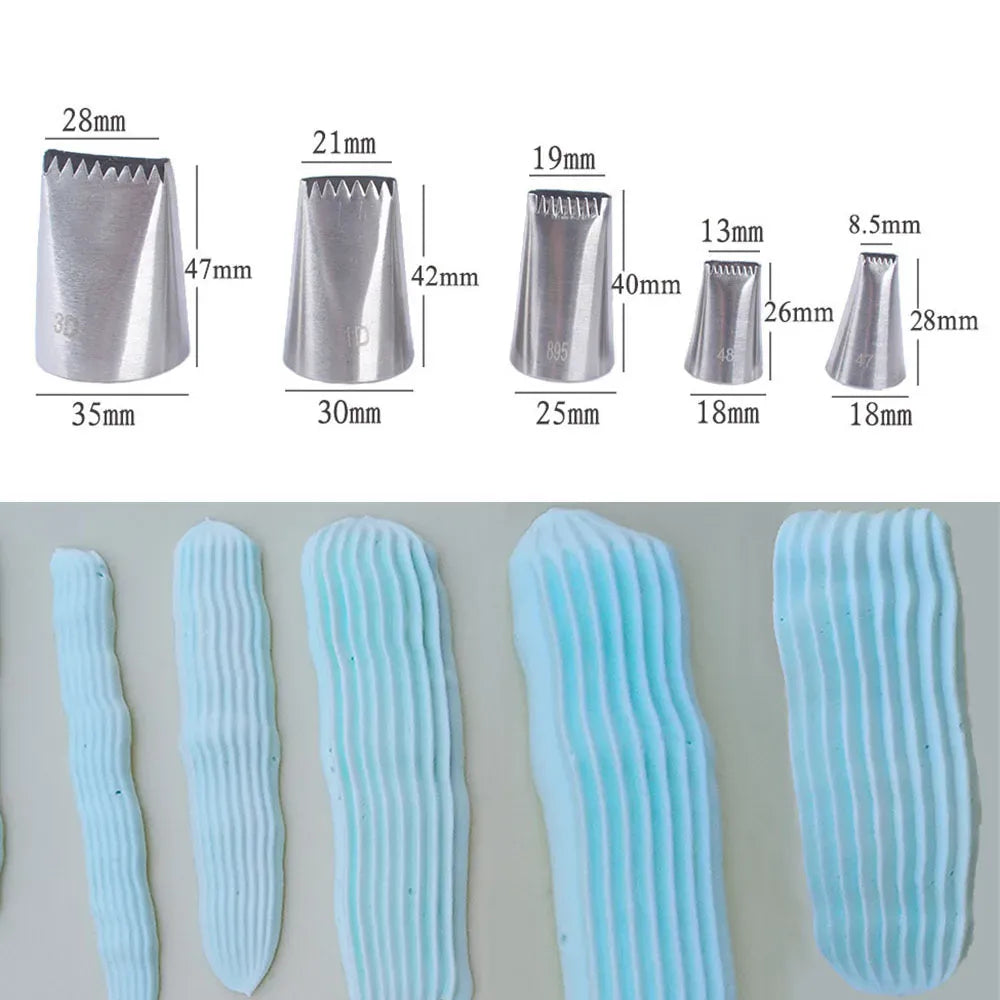 Douilles à Pâtisserie en Acier Inoxydable - Ensemble de 5 Pièces décoratives douillepoche