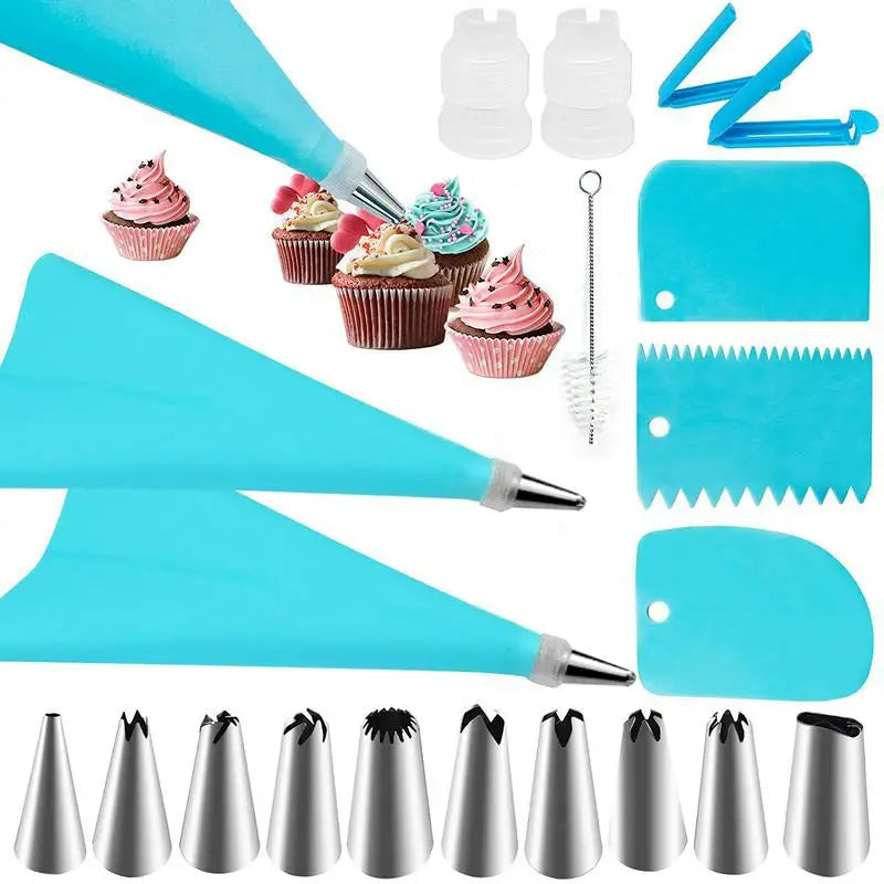 Kit de décoration de gâteaux 33 pièces en acier inoxydable et accessoires douillepoche