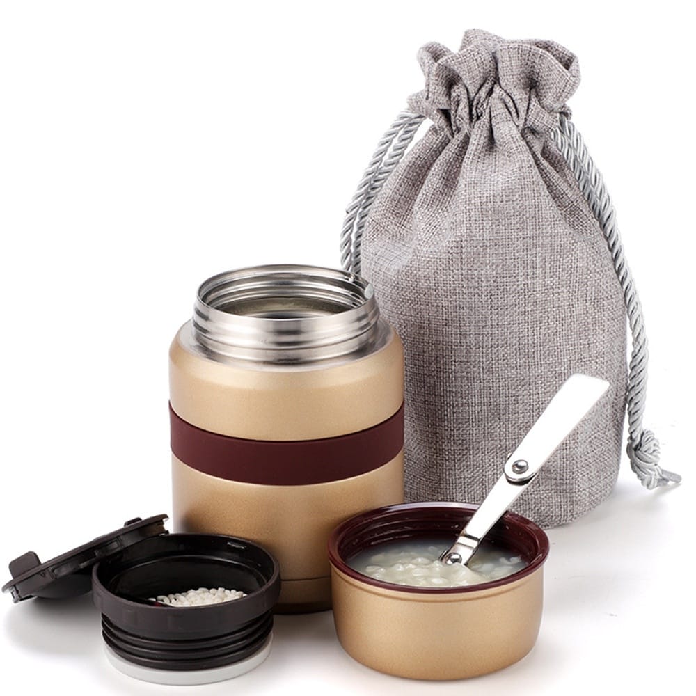 Thermos Alimentaire Isotherme 350ML500ML Inox avec Conteneurs lunchbox