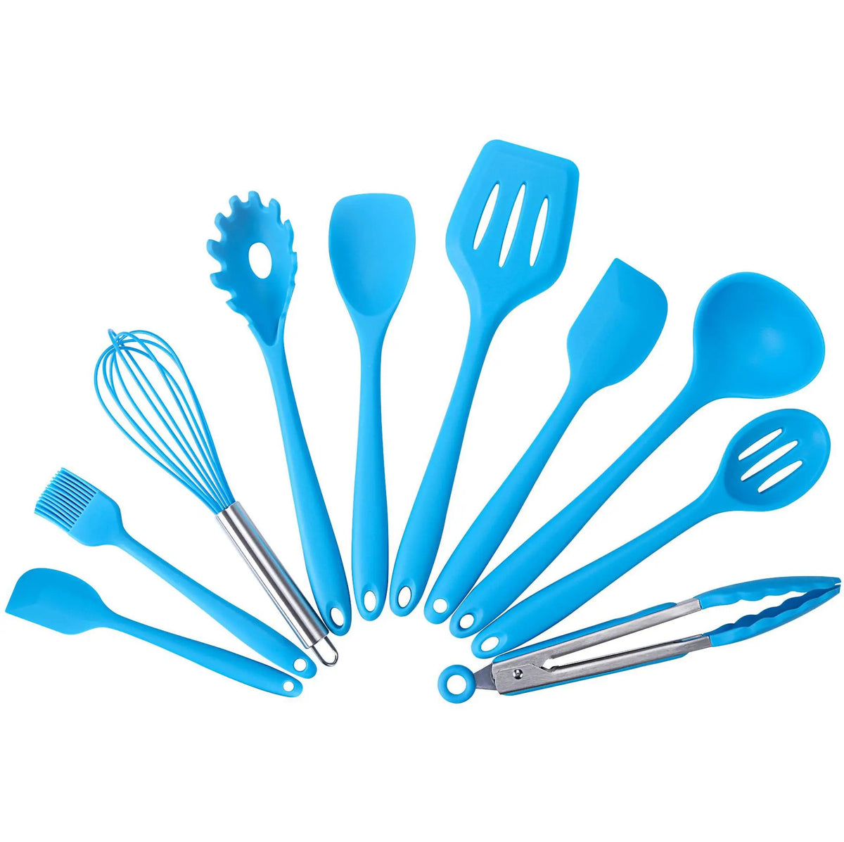Set Ustensiles Silicone 10 pièces | Non-adhérent et résistant à la chaleur spatule en silicone