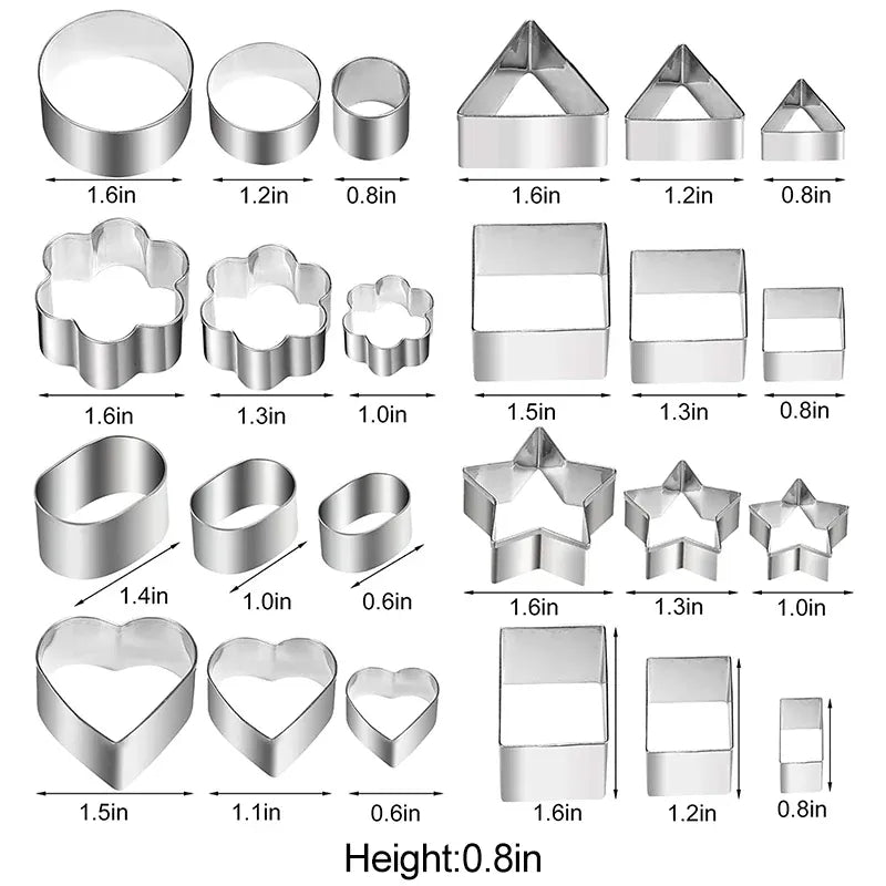 Emporte-pièces en métal géométriques - Set de 10 pour biscuits emportepieces