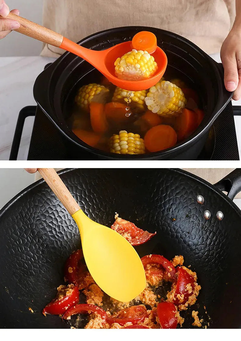 Set Ustensiles Silicone 12 pièces Cuisine | Résistants à la chaleur spatule en silicone