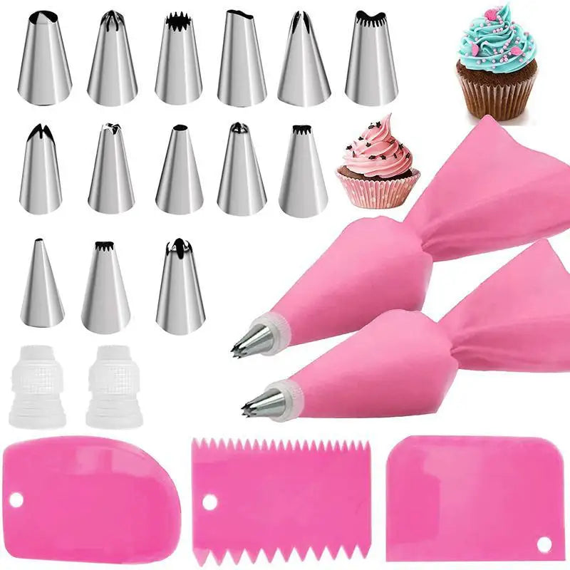 Kit de décoration de gâteaux 33 pièces en acier inoxydable et accessoires douillepoche