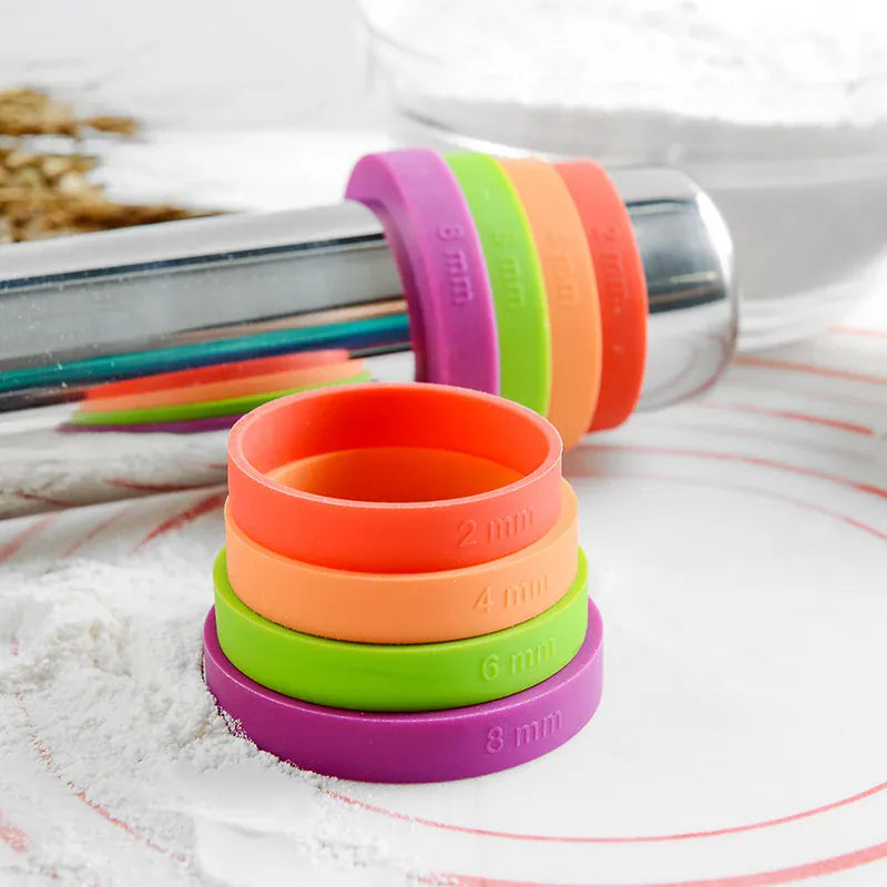 Rouleau à pâtisserie en acier inoxydable avec épaisseurs réglables et tapis en silicone rouleaupatisserie