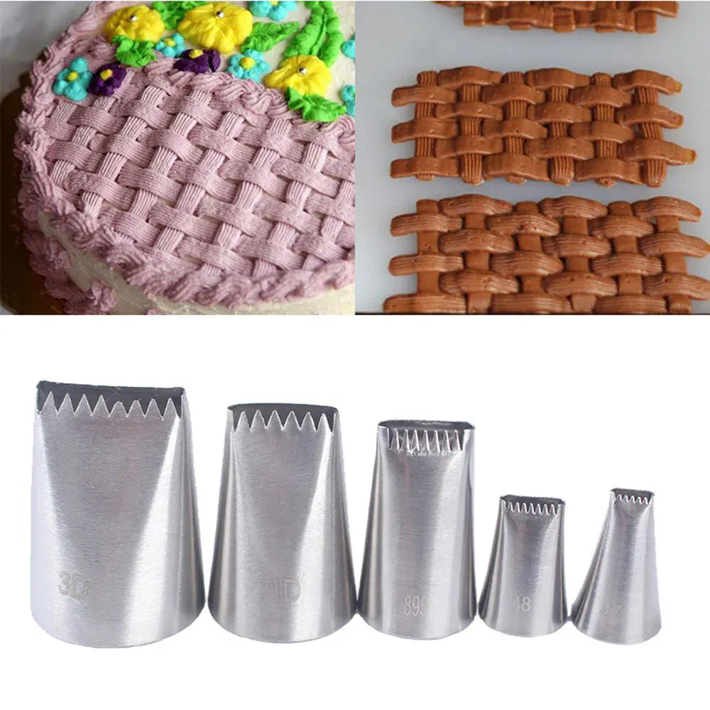 Douilles à Pâtisserie en Acier Inoxydable - Ensemble de 5 Pièces décoratives douillepoche