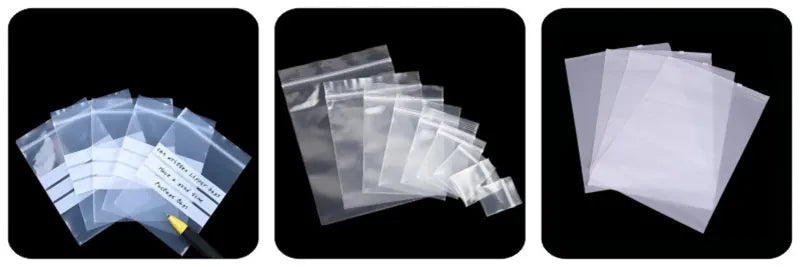 Sachets Zip Transparent Réutilisables Hermétiques - Lot de 50 pièces 10x15 cm