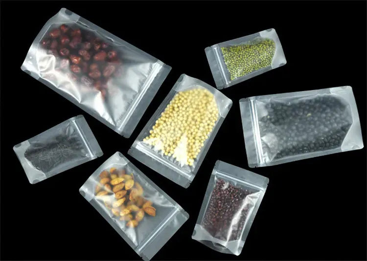 Sachets Zip Alimentaires Matériau Mat Transparent - Lot de 50 pièces 10x15cm