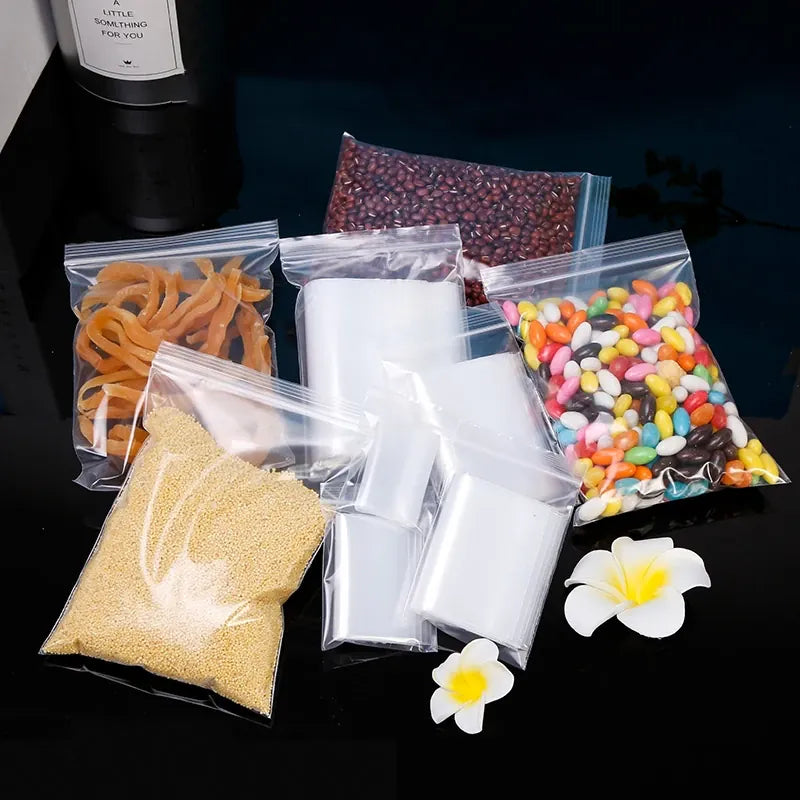 Sachets Zip Transparent Réutilisables Hermétiques - Lot de 50 pièces 10x15 cm