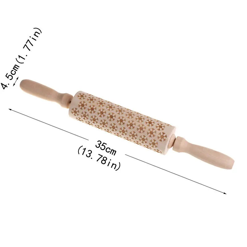 rouleau à pâtisserie en bois gravé pour biscuits et gâteaux - Accessoires de cuisine rouleaupatisserie