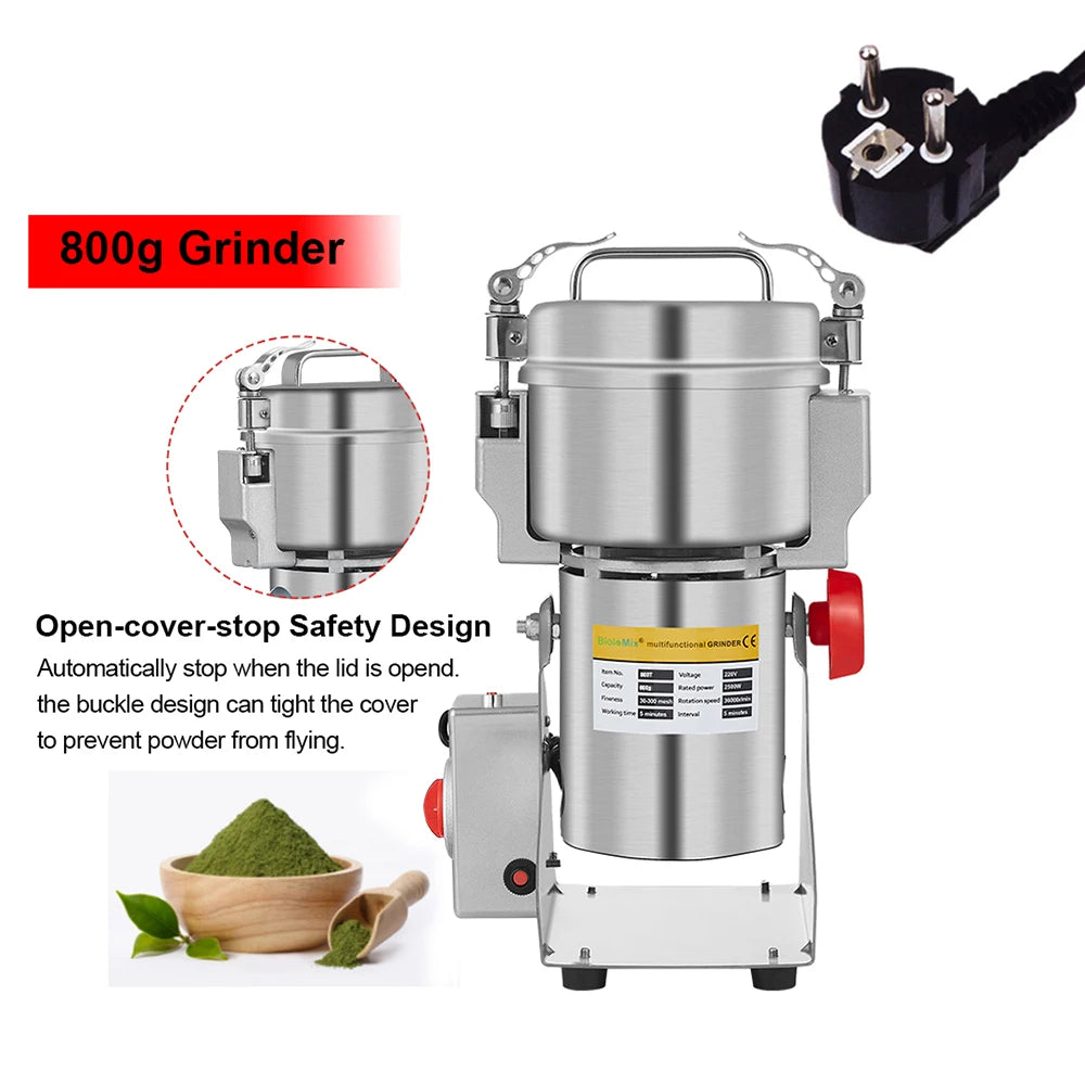 Broyeur à céréales et épices électrique inox 700 g avec prise européenne