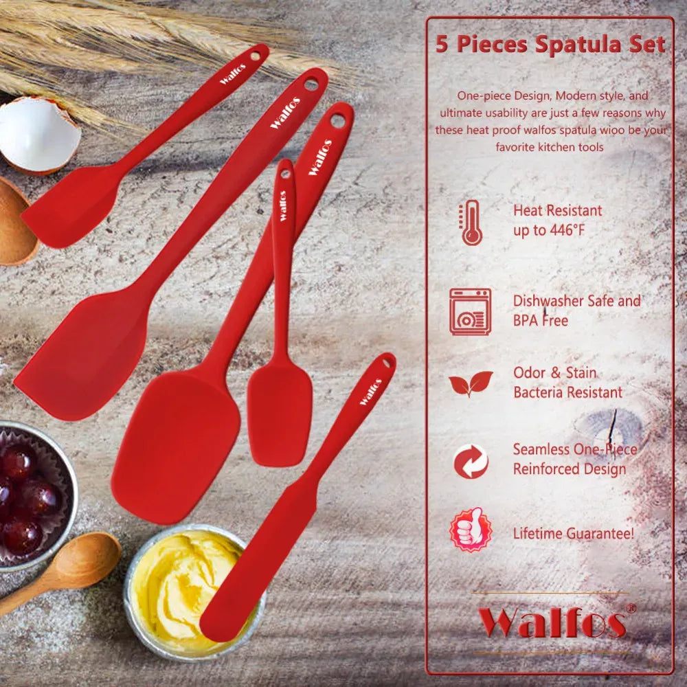 Set Spatules Silicone 5 pièces Résistantes à la Chaleur Pâtisserie spatule en silicone