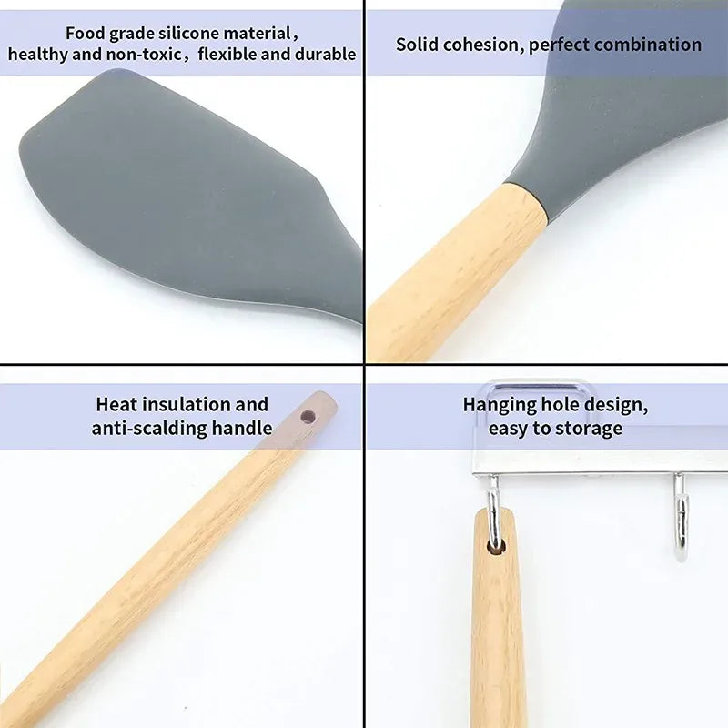 Spatule Silicone Multi-Couleurs Résistante à la Chaleur 8 pièces spatule en silicone