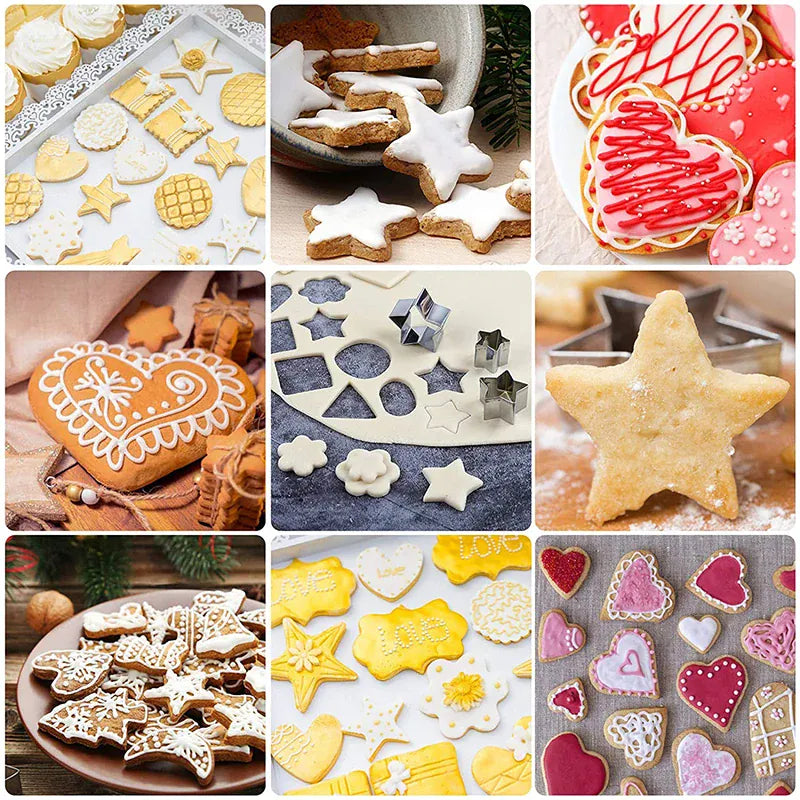 Emporte-pièces en métal géométriques - Set de 10 pour biscuits emportepieces