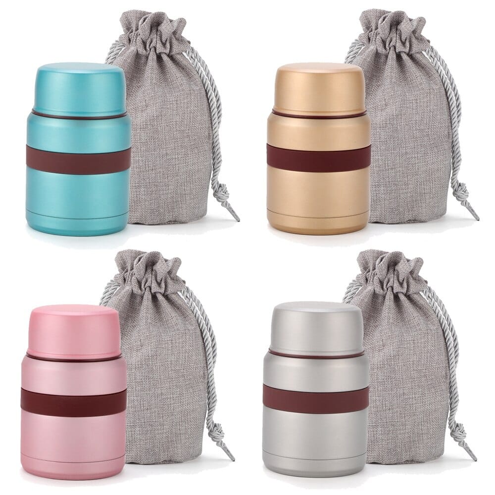 Thermos Alimentaire Isotherme 350ML500ML Inox avec Conteneurs lunchbox