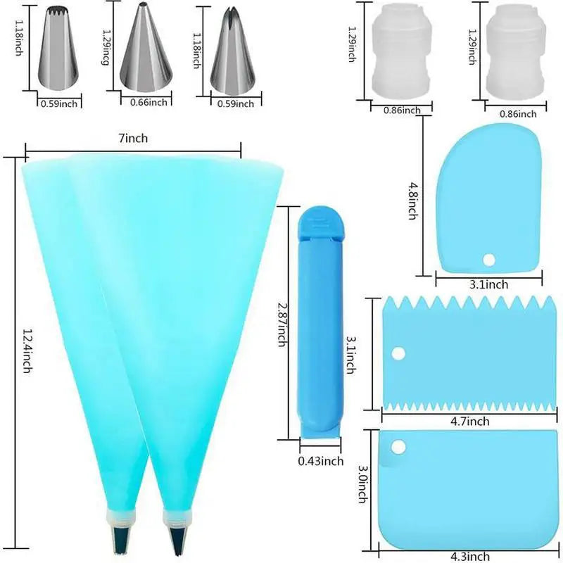Kit de décoration de gâteaux 33 pièces en acier inoxydable et accessoires douillepoche