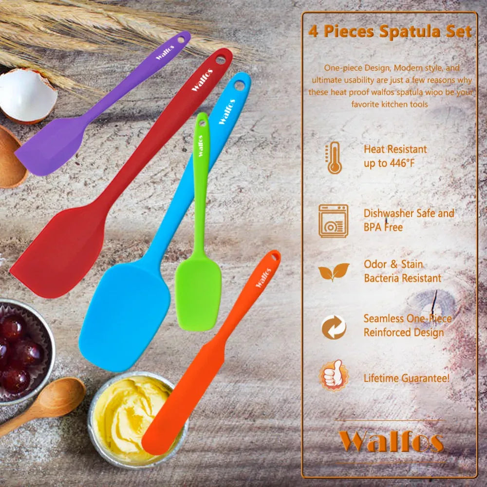Set Spatules Silicone 5 pièces Résistantes à la Chaleur Pâtisserie spatule en silicone