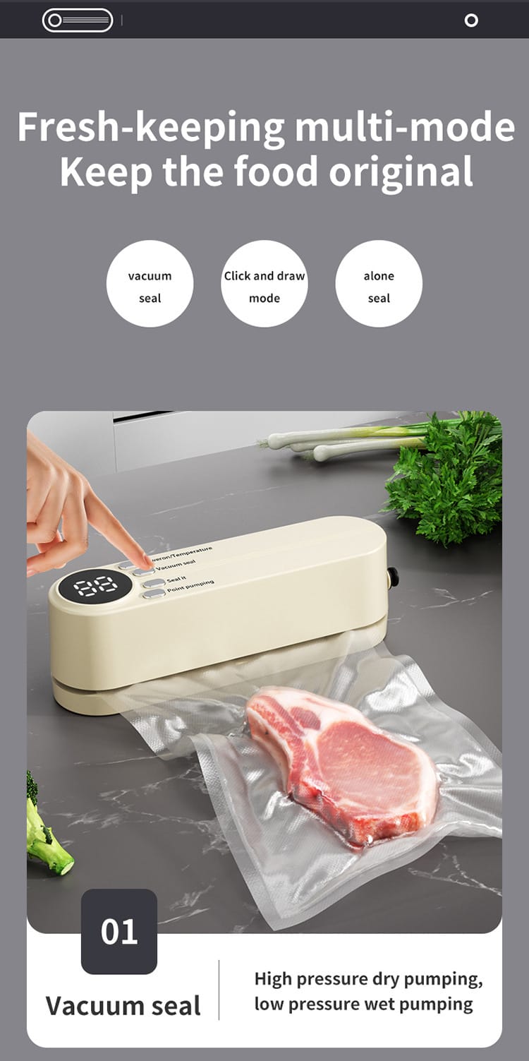 Scelleuse Alimentaire Portable Automatique pour Mise Sous Vide sv