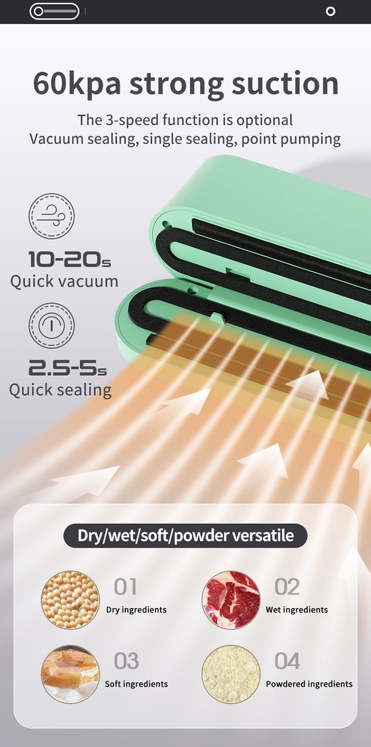 Scelleuse Alimentaire Portable Automatique pour Mise Sous Vide sv