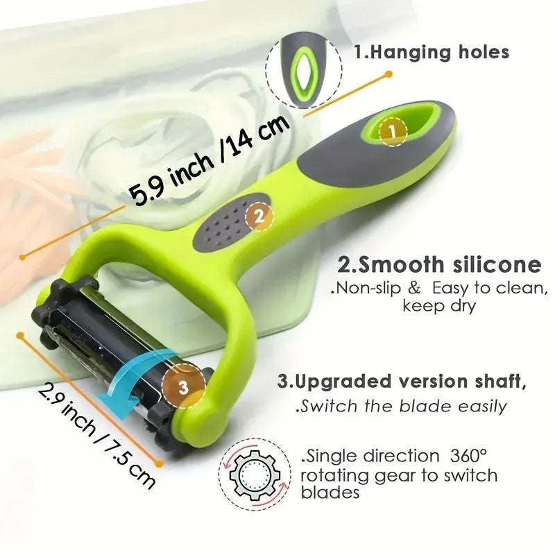 Éplucheur Multifonction 3 en 1 en Acier Inoxydable | Outils de Cuisine eplucheurs