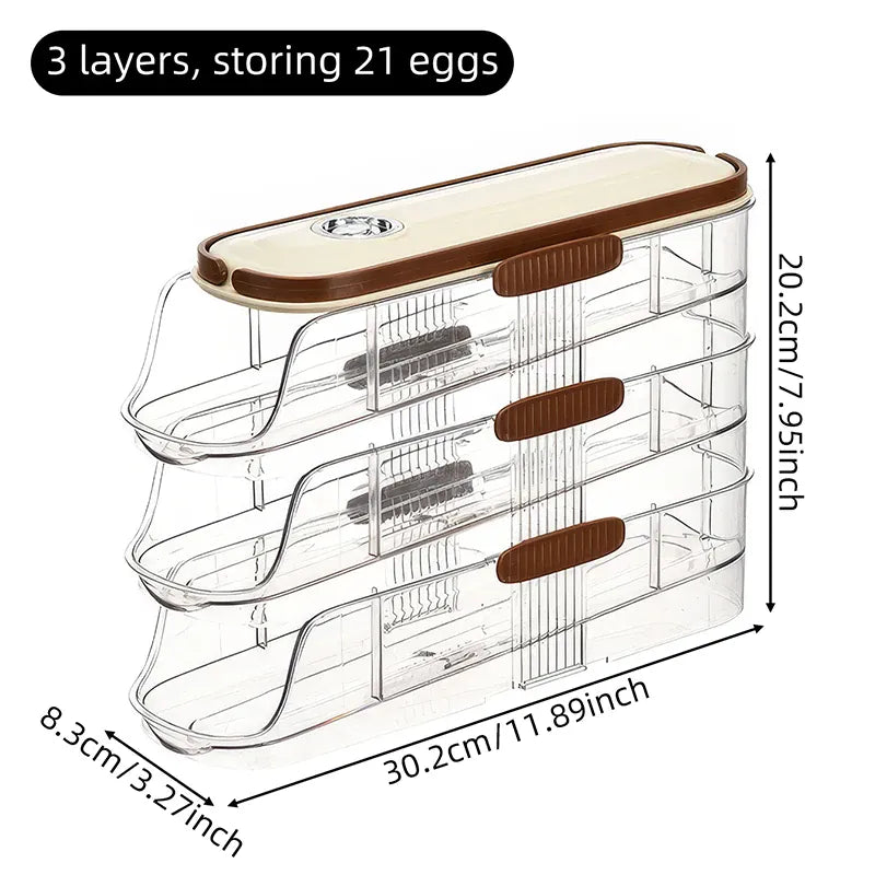 Boîte de Rangement Frigo pour Œufs 24 Pièces avec Poignée Ergonomique