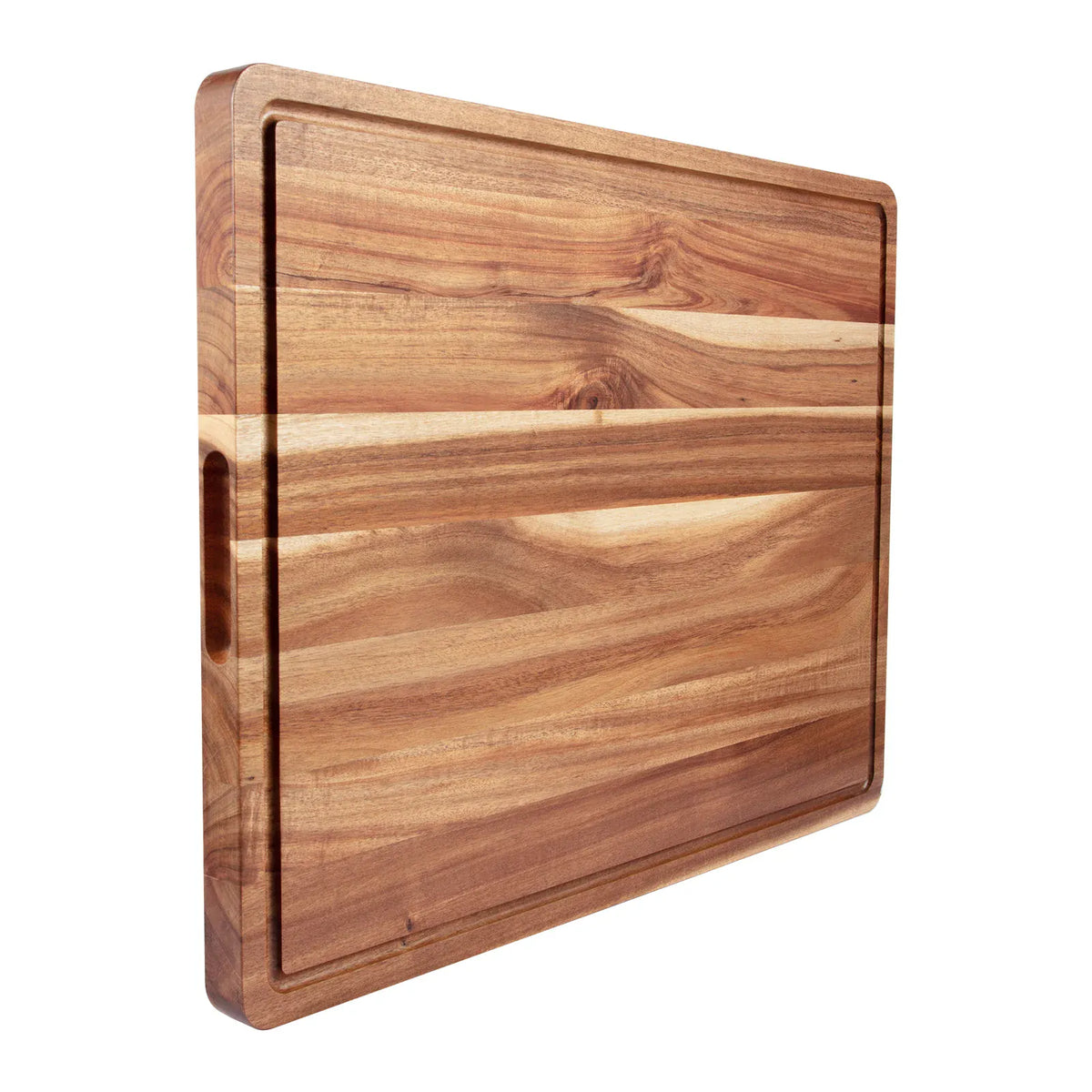 Planche à Découper en Bois d'Acacia Massif avec Rainures Jus et Poignées — 51×38 cm ou 61×46 cm planche a decouper en bois