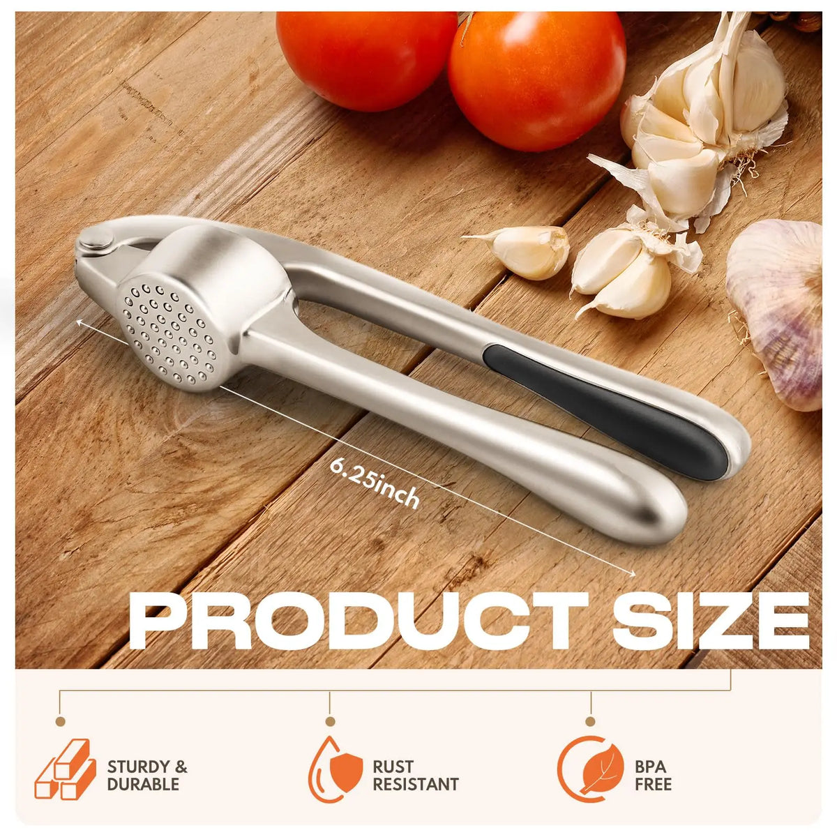 Presse-Ail Inox Manuel avec Éplucheur et Nettoyeur Inclus presseail