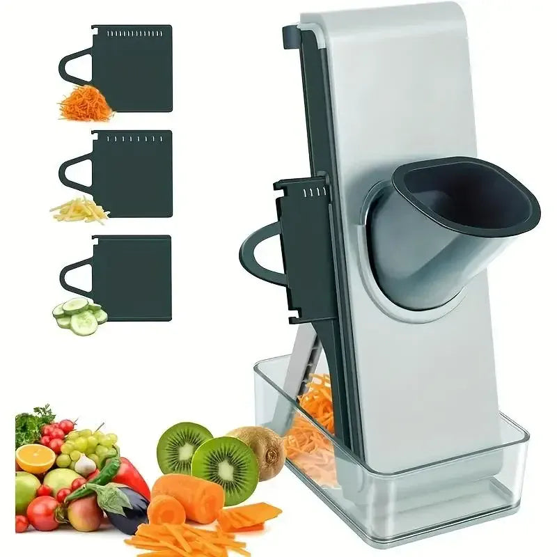 Mandoline Alimentaire Multifoncionnelle — 4 Lames Interchangeables 2, 3.5, 4, 7 mm Mandoline
