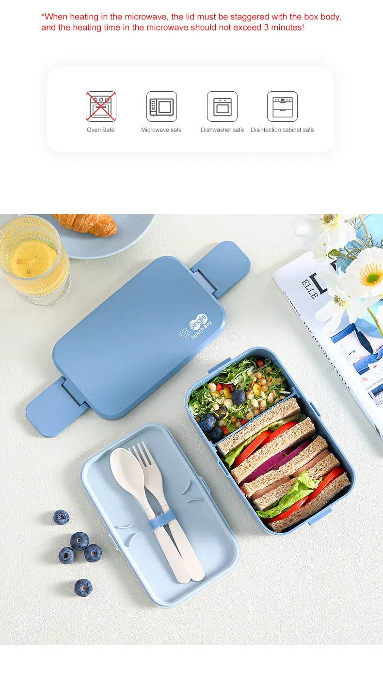 Bento 2 Étages Bambou 760ml + 1200ml | Micro-ondable et Compartimenté Bento